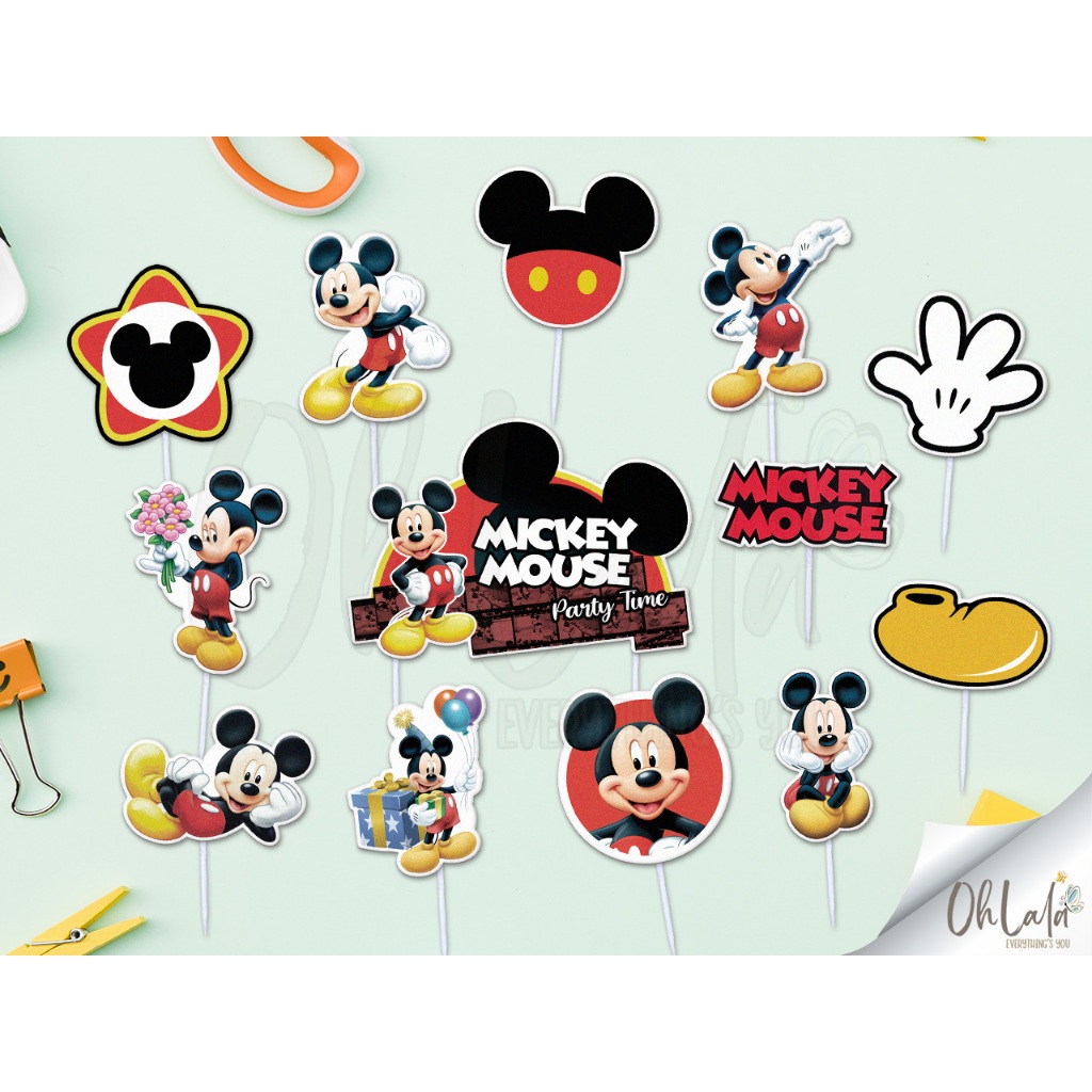 

Mickey Mouse Cake Topper - Hiasan Dekorasi Tusukan Kue Puding Cupcake Ultah Karakter Miki Disney (1 set)
