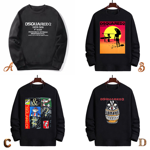 READY STOCK | LANGSUNG ORDER AJA | Sweater Dsquared2 Crewneck Hitam Casual 100% Cotton Black | Size 