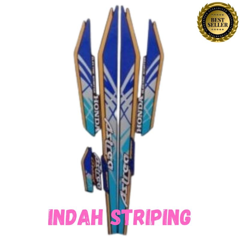 STIKER LIS STRIPING MOTOR ASTREA GRAND TAHUN 1993 WARNA BIRU GOLD