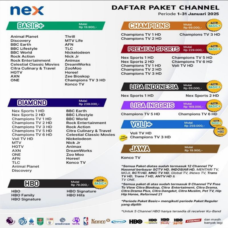 Liga inggris Nex parabola | liga 1 | paket basic |Nex parabola
