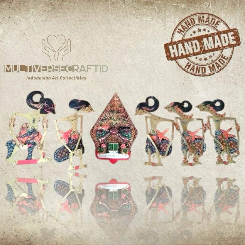 MULTIVERSECRAFTID Wayang Alusan PANDAWA 5 dan GUNUNGAN TANPA GAPIT Bahan Premium Kulit Asli