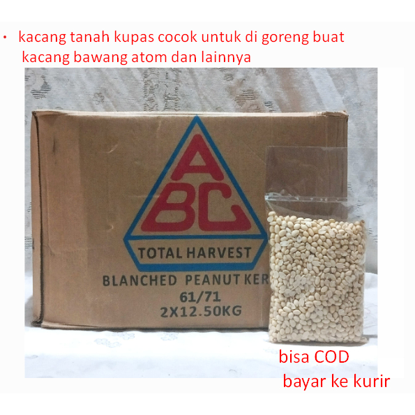 

kacang tanah kupas cocok untuk di goreng buat kacang bawang atom dan lainnya