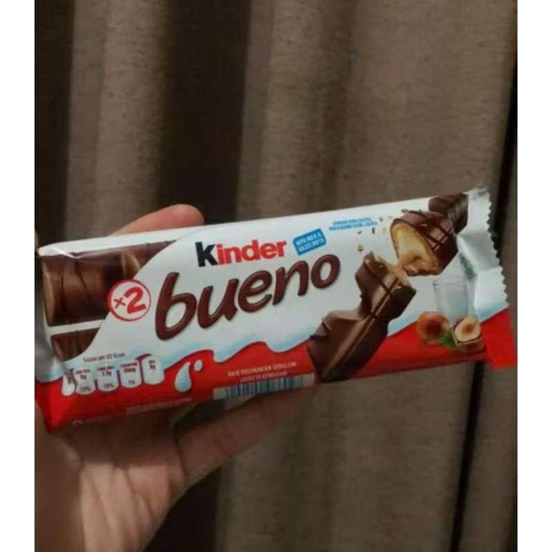 

Kinder bueno halal cokelat 1pcs (43gr) / wafer lapis coklat exp.5 Maret 2025