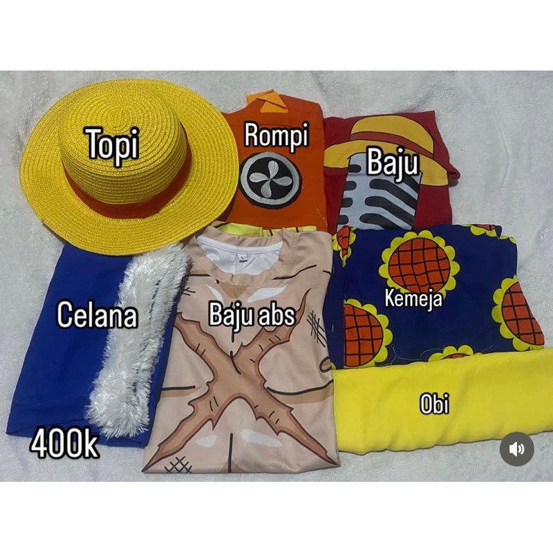 kostum cosplay luffy one piece dressrosa