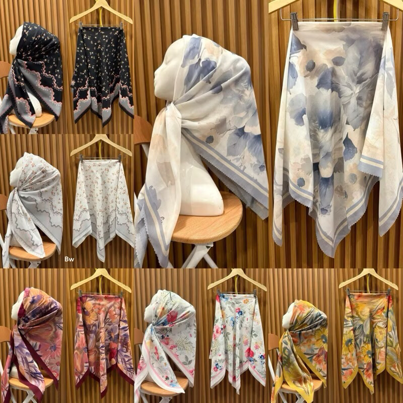 Jilbab Motif / Hijab Motif segi empat / Voal Premium motif / Jilbab voal lasercut / hijab voal motif