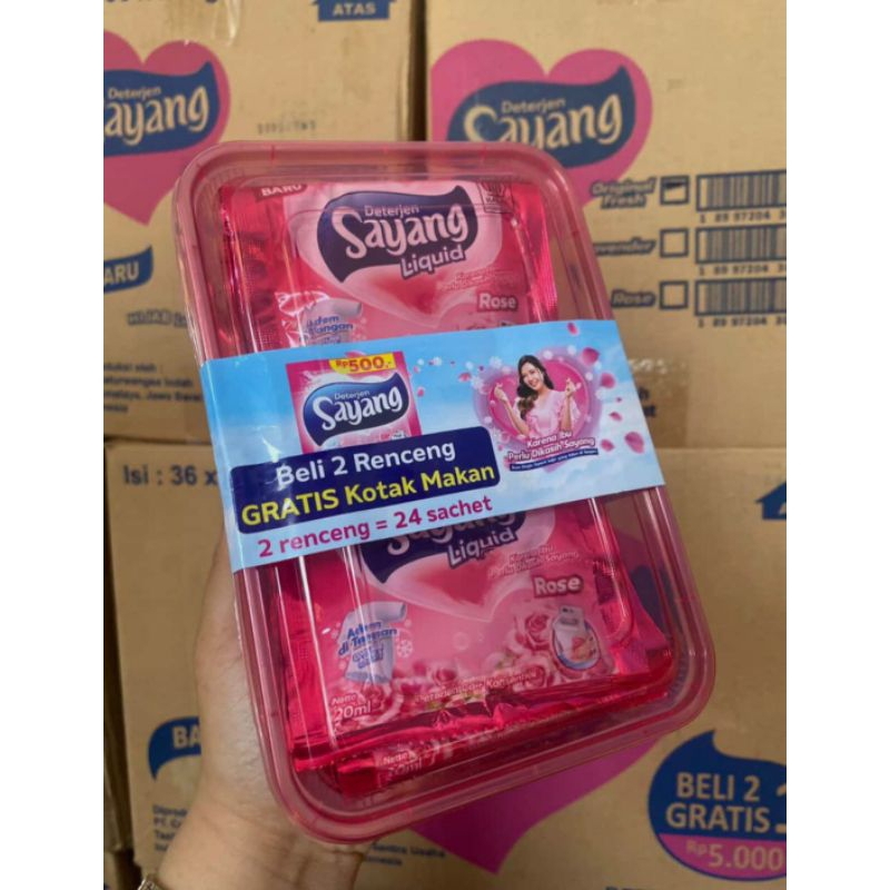 promo detergent cair sayang 24 sachet free box