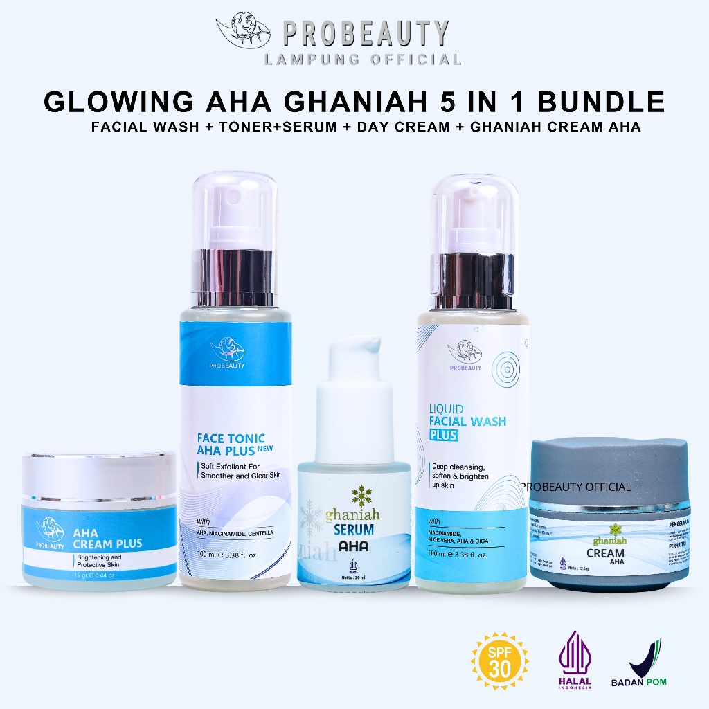 Paket Aha Ghaniah Probeauty Skincare Perawatan Wajah Cream Menghilangkan Flek Hitam Melasma Di Wajah