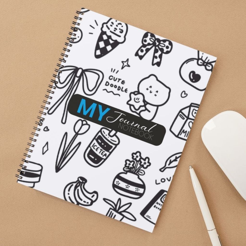 

Notebook Notes Notepad CUTE DOODLE Ukuran A5 50 Lembar Bisa Custom Cover