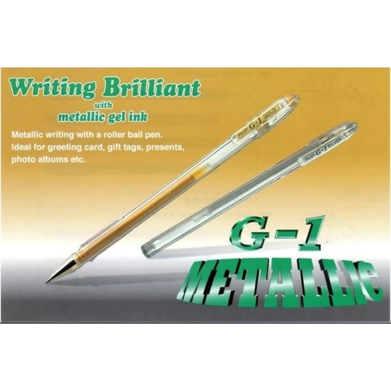 

Ball point pen Pilot G-1 Gold & Silver / Pulpen Metallic Gold & Silver