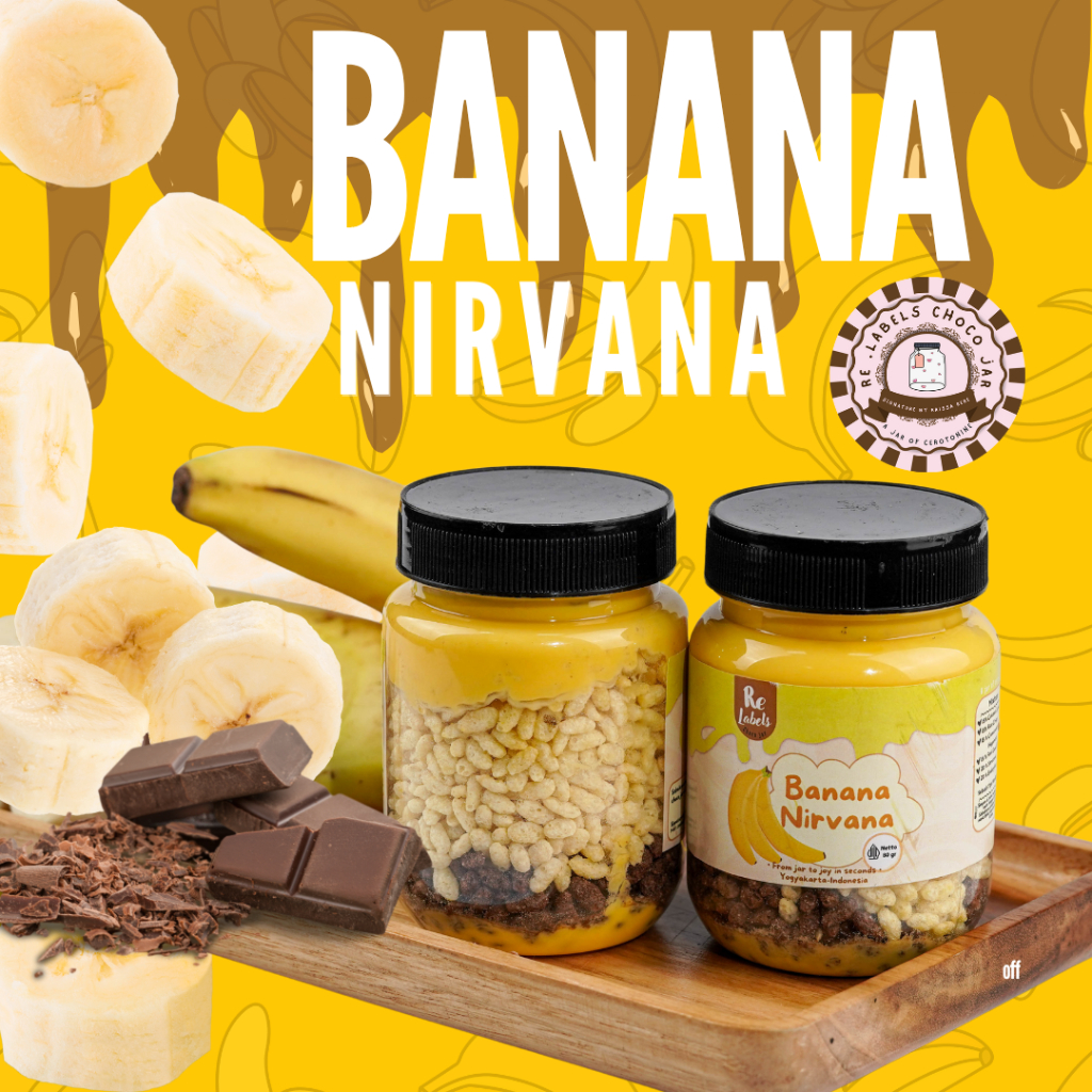 

Chocojar Banana Nirvana - Re.labels Coklat Lumer Crunchy Varian Pisang