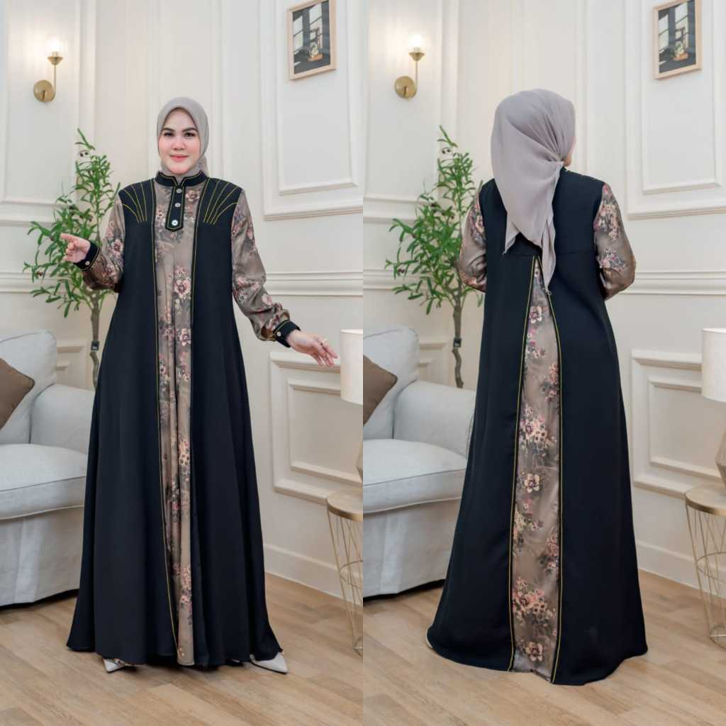 Gamis Abaya Kombinasi Armani Silk Amelia