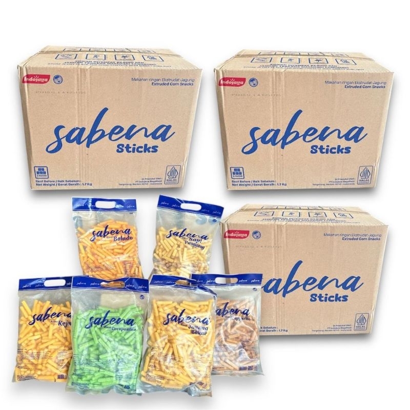 

Sabena Snack Kardus isi 5 ukuran Besar 340gram Gosend