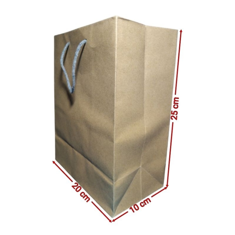 

Paper Bag Polos Coklat Bahan Craft 20x10x25cm Paperbag Wafer/Tas Kertas/Tas Kado