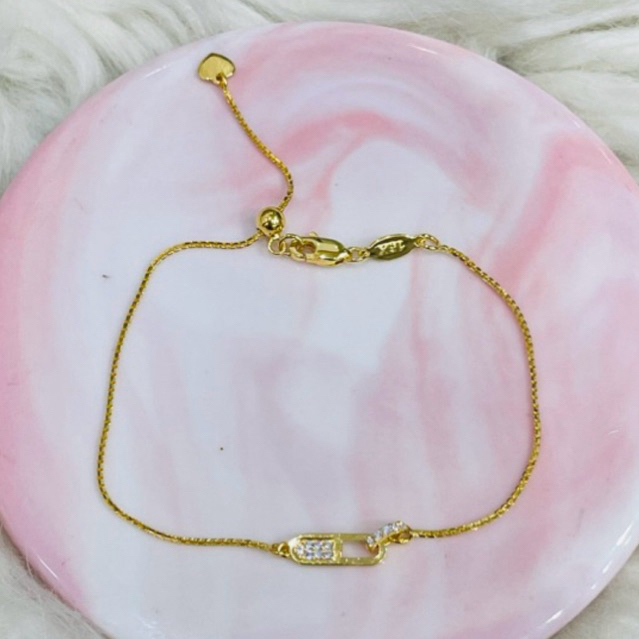 gelang serut permata simple elegant emas asli kadar 700