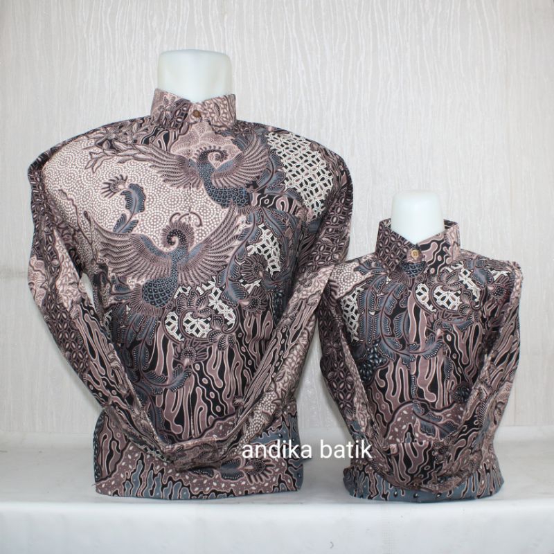 DK106.Kemeja Batik Pria Lengan Panjang Couple Ayah Dan Anak Bahan Katun Premium