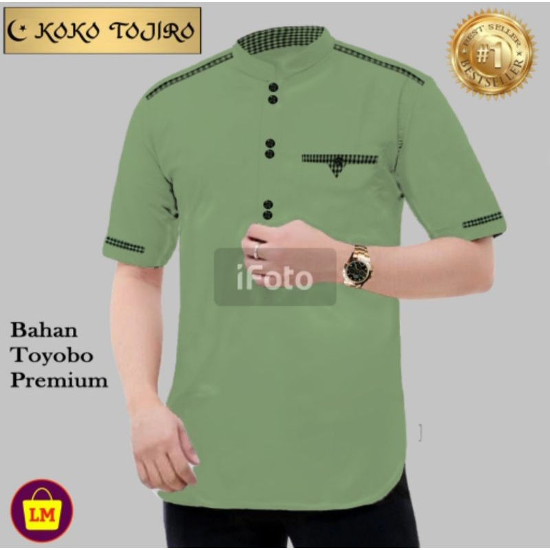 KOKO TOJIRO BAJU KOKO PRIA KOKO TOJIRO LENGAN PENDEK BAJU MUSLIM PRIA