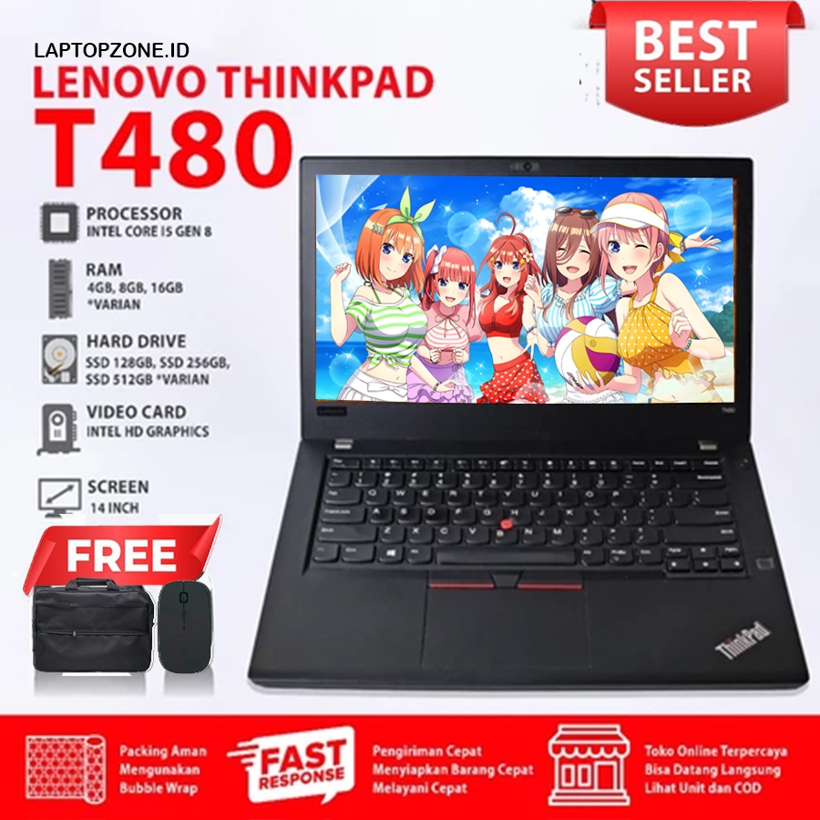 Laptop Lenovo ThinkPad T460 T470 T480 Core I5 | I7 RAM 16GB SSD 512GB MULUS