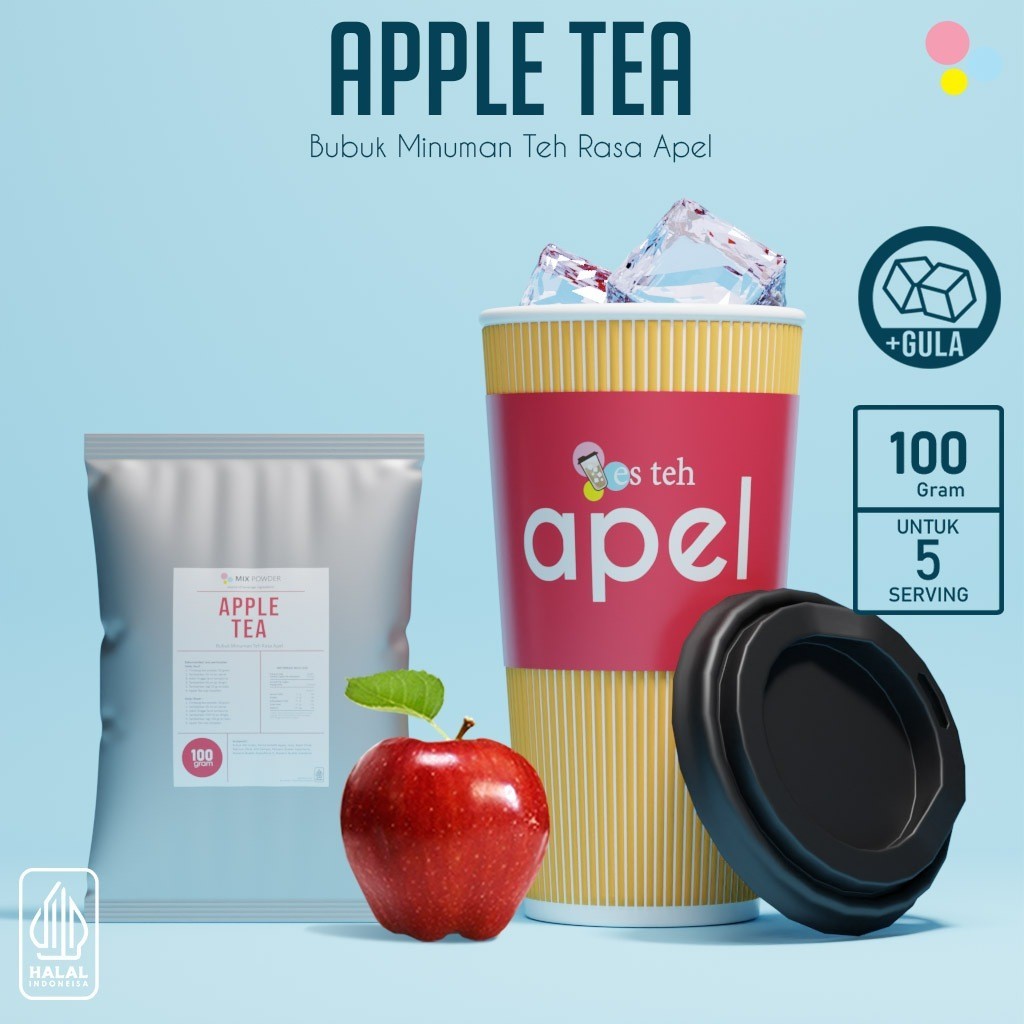 

Bubuk Minuman Rasa Apple Tea Powder Teh Apel Serbuk Minuman Rasa Kekinian Premium 100 Gram