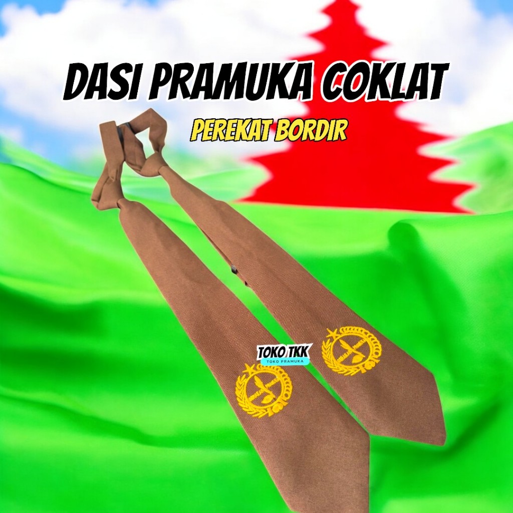 Dasi Pramuka bordir ( coklat )