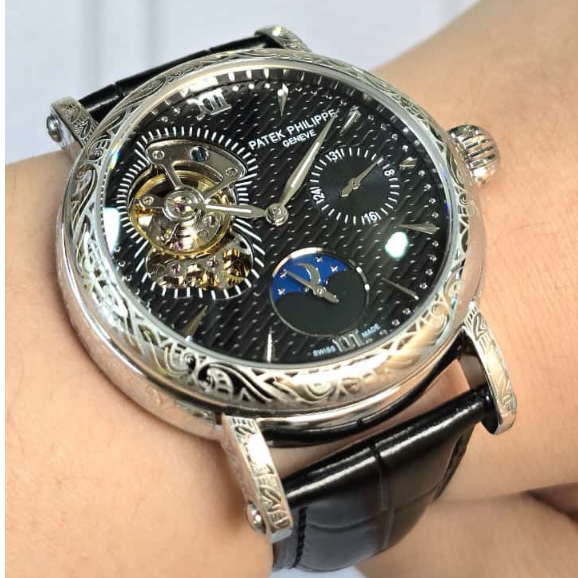 JAM TANGAN PATEK PHILIPPE TATTO MOONPHASE AUTOMATIC 42MM SUPER QUALITY