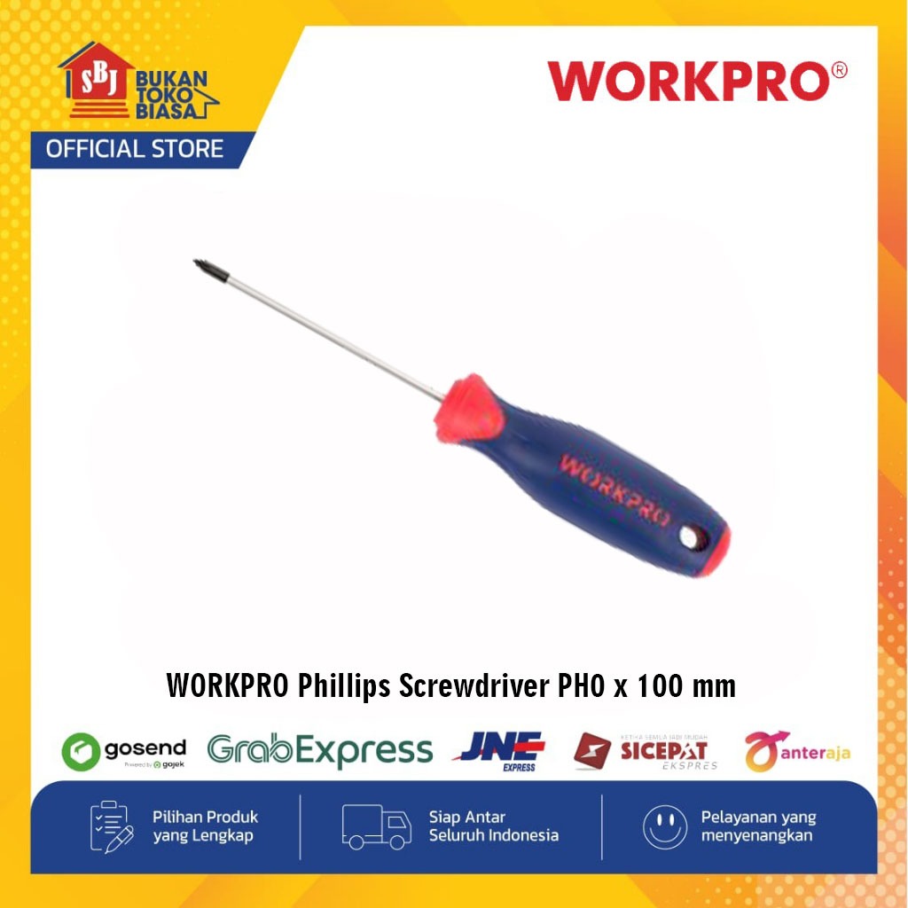Workpro Obeng plus (+) PH0 x 100 mm  Phillips Screwdriver  W021238