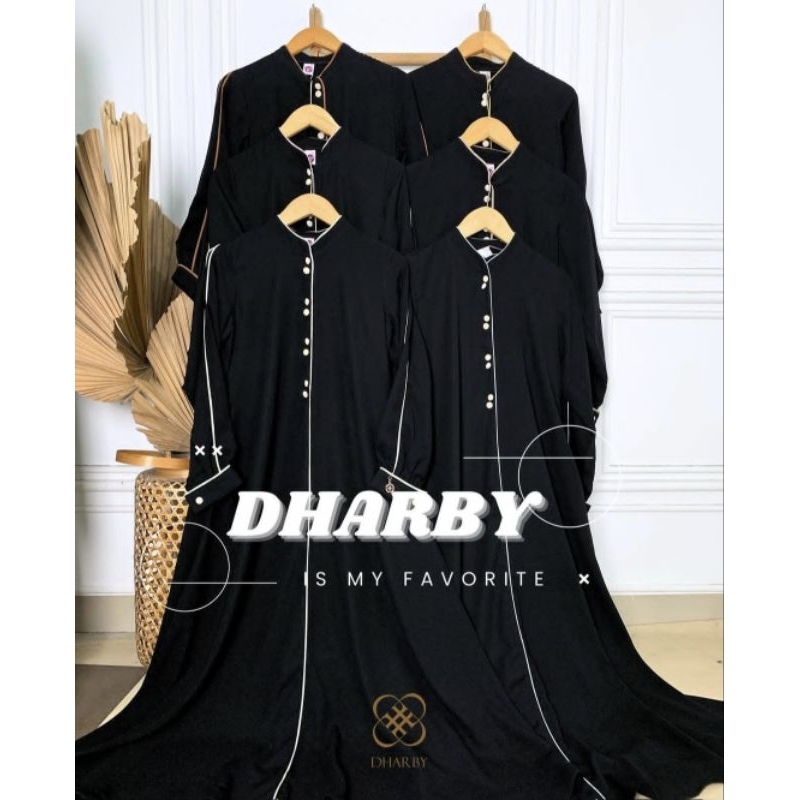 GAMIS DHARBY DNL LUXURY ABAYA KIMONO JETBLACK MIX JAGUAR - DHARBY LIPIT - DHARBY RENDA JETBLACK