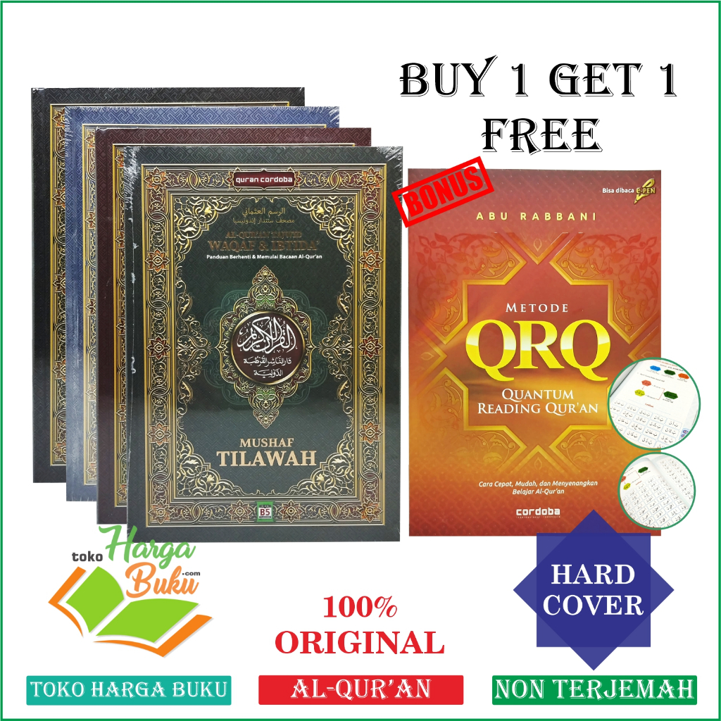 Foto Al-Quran Mushaf Tilawah B5 HC Tajwid Waqaf Ibtida Metode Khatam Berdasarkan Waktu Shalat - Cordoba