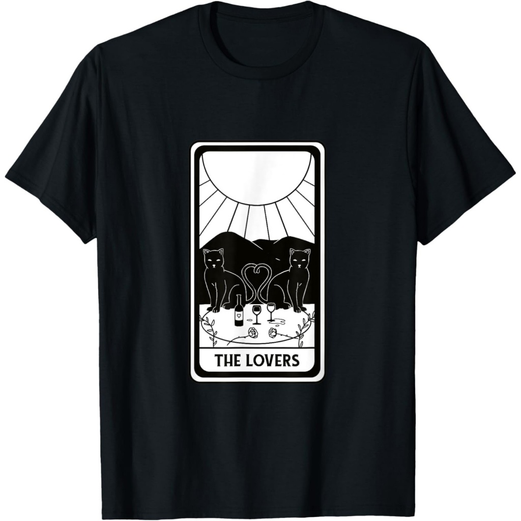 Kaos Pecinta Kartu Tarot Esoterik Dua Kucing Hitam