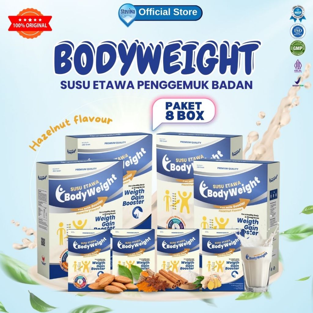 

BodyWeight Susu Kambing Etawa - Penggemuk Badan Membantu menyerap kebutuhan nutrisi secara optimal - Paket 8 Box Kemasan 250grm