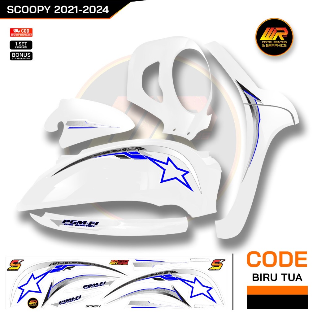 Striping Transparan Scopy All New 2017-2024 Motif Simple Bintang New Bahan bening