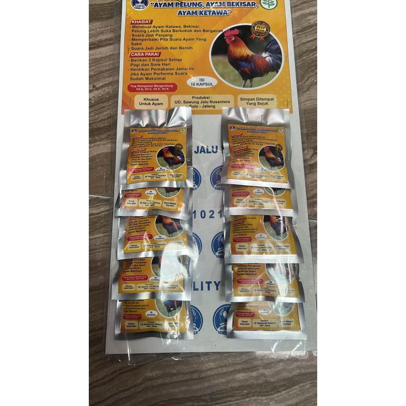JUAL AYAM PELUNG BEKISAR KETAWA 1 SACHET SAWUNG JALU VITAMIN JAMU HERBAL AYAM KETAW...