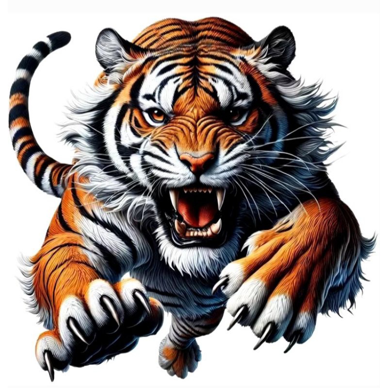 

stiker macan keren, stiker print sudah cutting, bahan vinil anti air size 15 x 20 cm