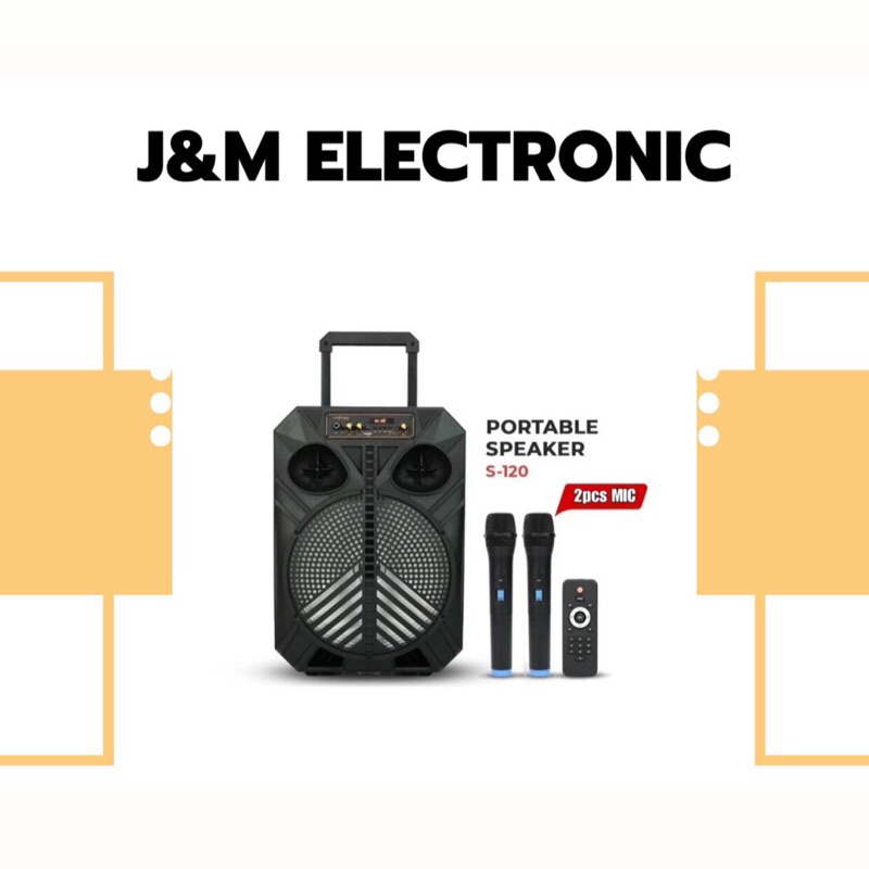 Speaker advance bluetooth S 120 Music Karoke 12 inch bluetooth free 2 mic speaker meeting advance s 