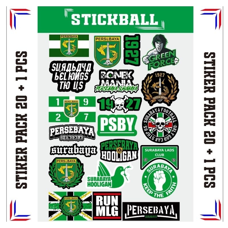 

21 Pcs sticker persebaya ,bonek mania 1927 anti air
