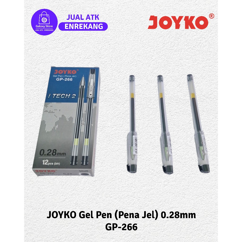 JOYKO Gel Pen (Pena Jel) 0.28mm GP-266 Hitam