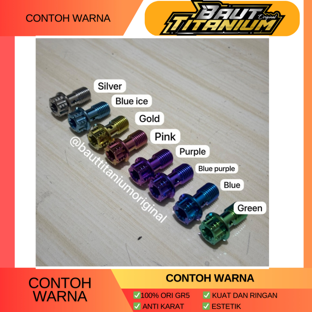 RB1 Baut Titanium Set kaki depan Yamaha Nmax Lexi Aerox