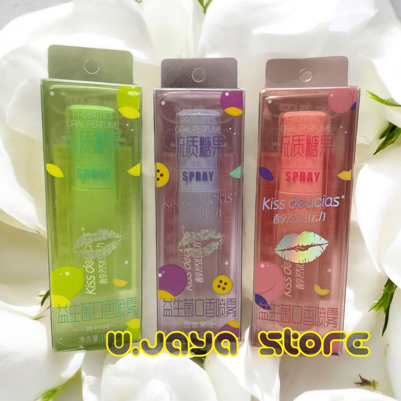 

Kiss Delicias Spray Candy Probiotics Oral Perfume 18ml Permen Spray