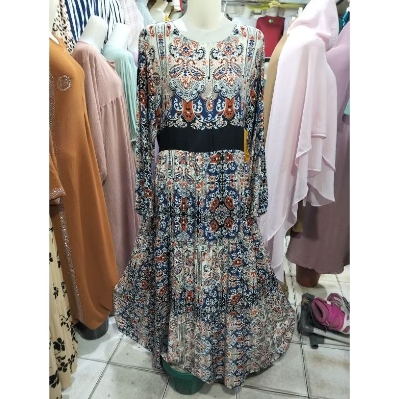 gamis katun rayon motif gamis murah