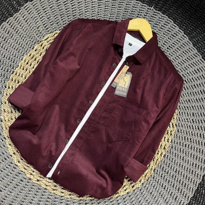 Kemeja lengan panjang pria bahan corduroy / Kemaja lengan panjang corduroy unisex / Kemeja pria polo