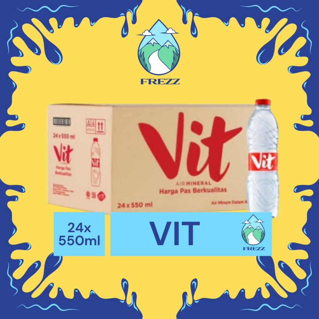 

(INSTANT) VIT Dus 550ml Isi 24 PCS Per Karton - READY VIT 330ML, VIT GELAS / CUP Air Minum Kemasan Botol Minuman Kardus