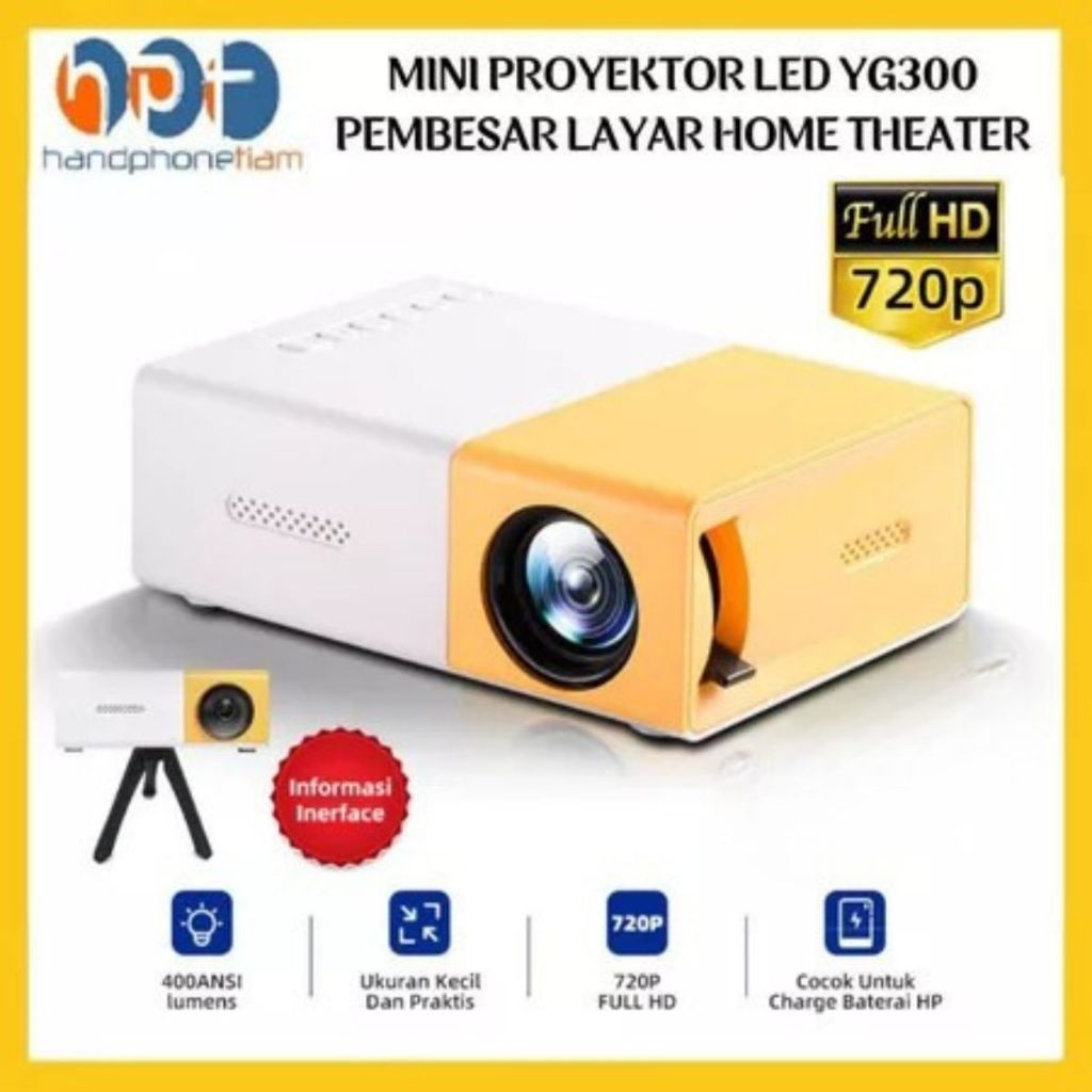 Mini Proyektor LED YG300 Proyektor Portable Home LED Projector YG300