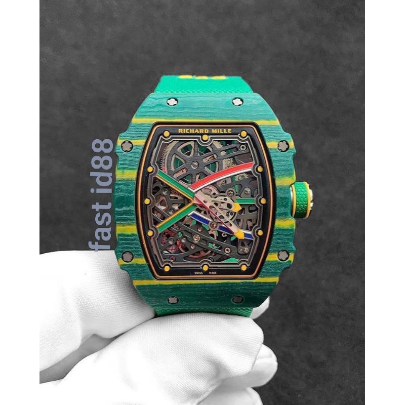 jam tangan limited edition RM67 02 FQ/036 swiss tourbilon NTPT carbon Green dial