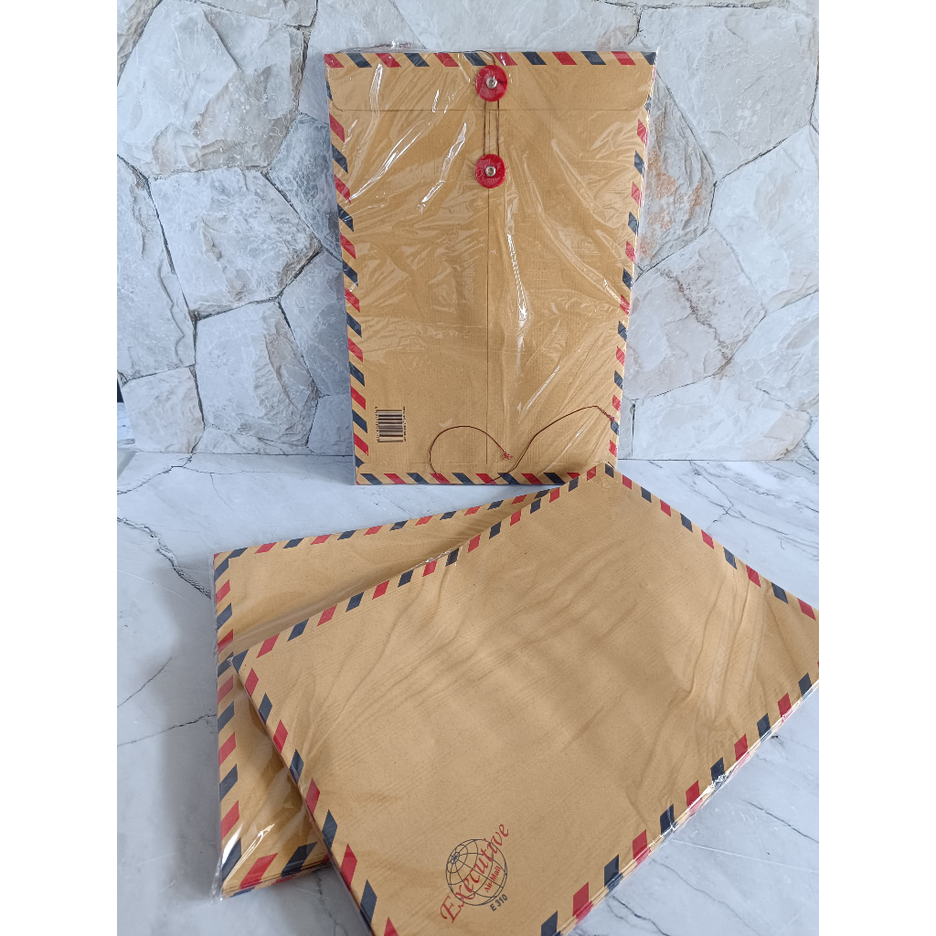 

SATU PACK ( 10 BIJI ) Amplop Executive Tali 310 Amplop Coklat Air Mail Lamaran Kerja 310