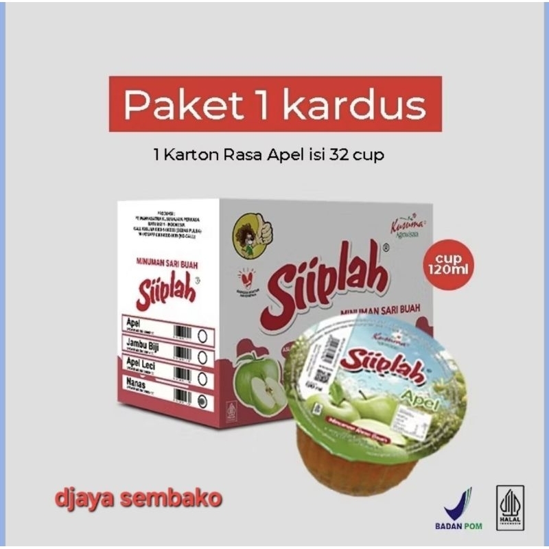 Minuman Sari Apel Siiplah 120 ml - paket 1 karton 32 pcs