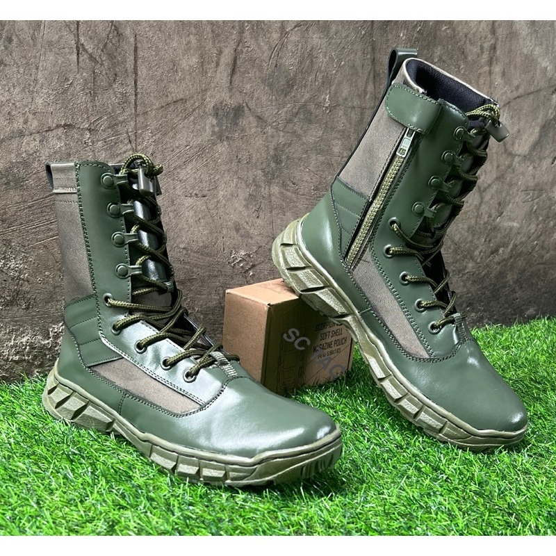 Sepatu PDL Hijau Brimob Dublikat/Sepatu PDL Hijau Polri