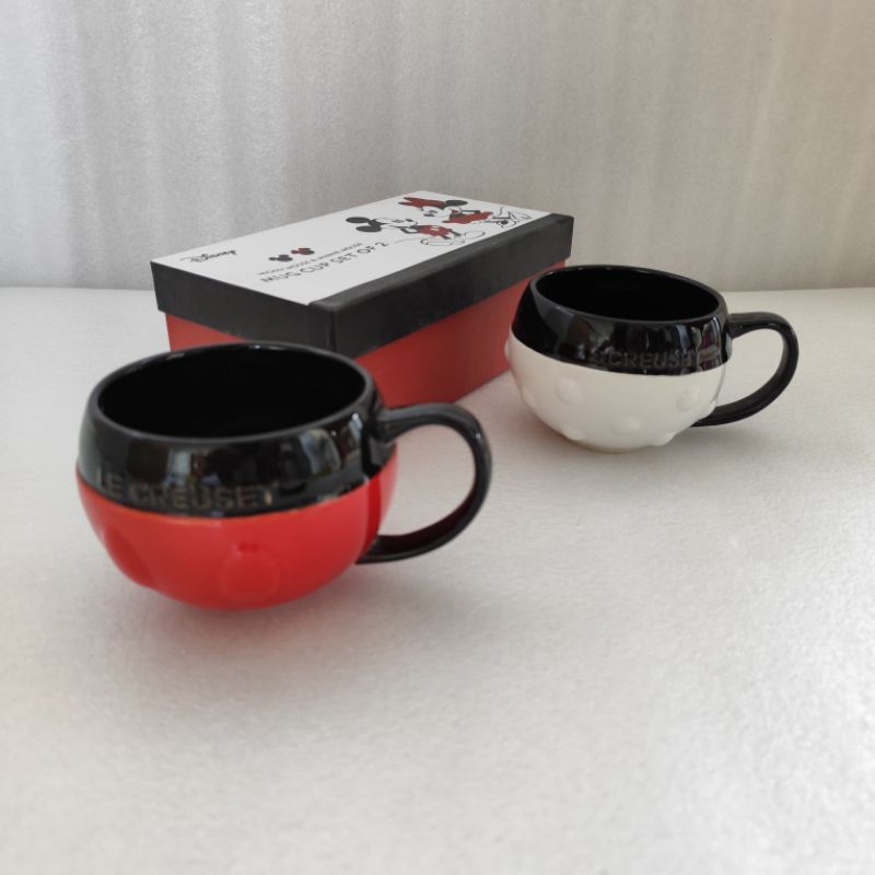 original Le Creuset stoneware Set of 2 Mickey Minnie mouse cup mug 380ml