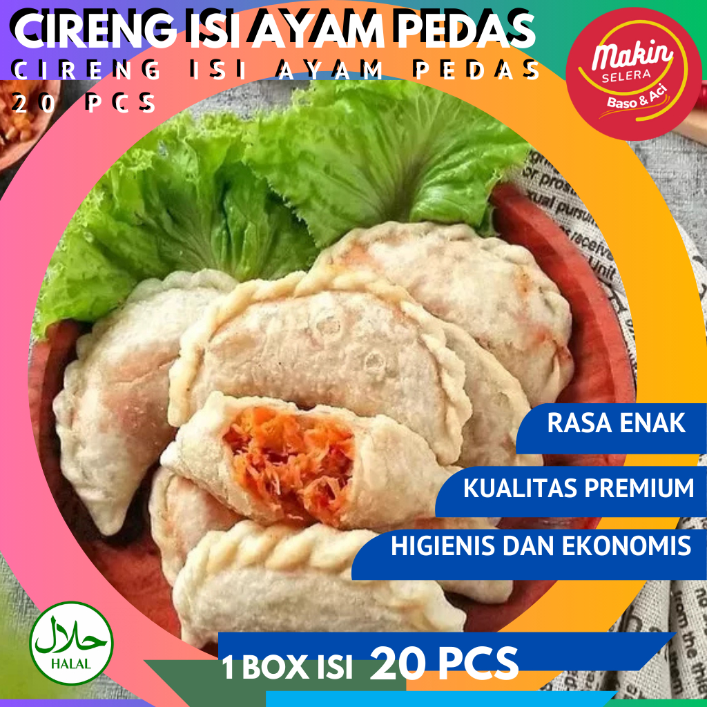 

Cireng Isi Ayam Suwir Pedas 1 Box isi 20 pcs by Makin Selera