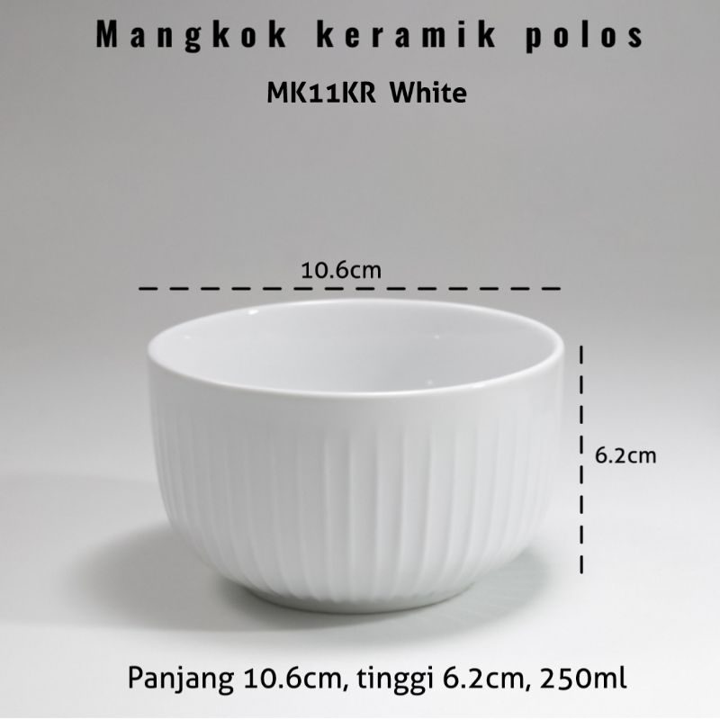 Mangkok keramik Polos 11cm (1 PCS) | Mangkok kecil serbaguna Blanc by Indo keramik - MK11KR