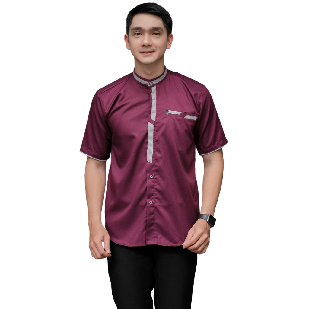 BARS CLOTH.CO Baju Koko Pria Lengan Pendek New Kemko As Syuria Terbaru 2024 Bahan Toyobo Premium Kom