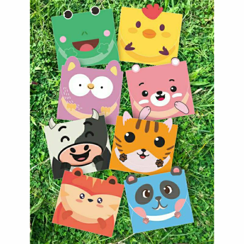 

isi 8pc Amplop Lebaran unik 3D Animal 2025